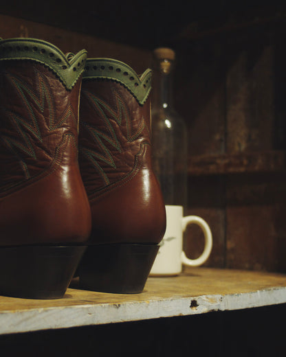 Brown/Sagebrush Calfskin Pee Wee Boots