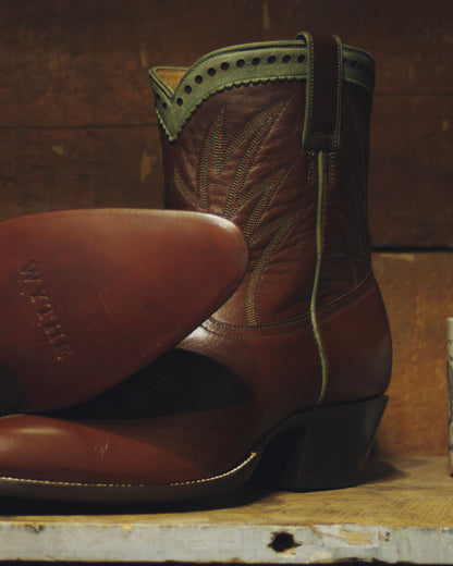 Brown/Sagebrush Calfskin Pee Wee Boots