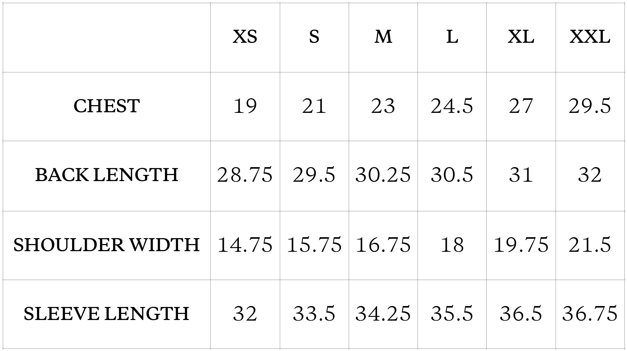 Size Chart