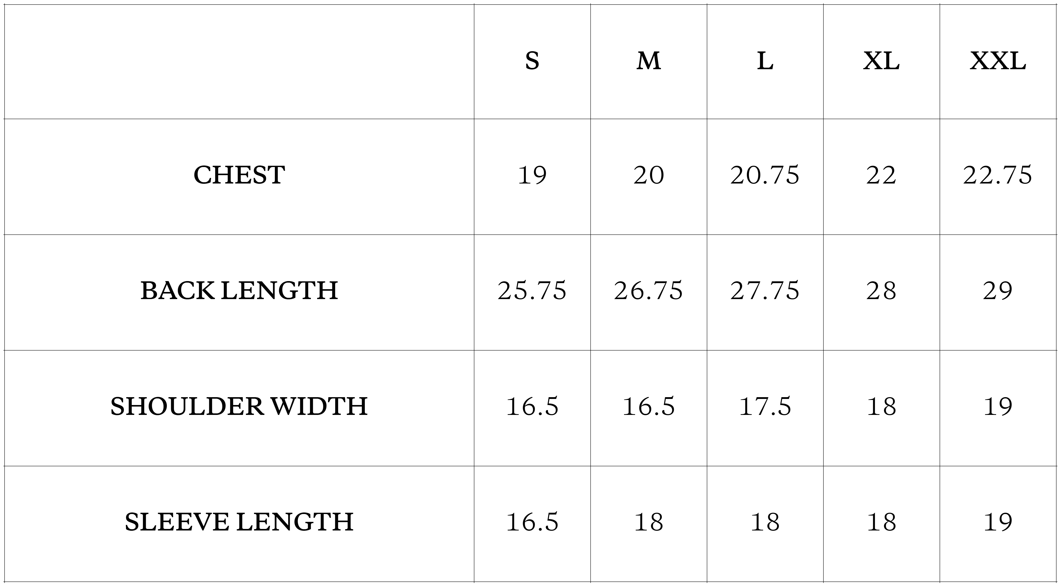 Size Chart