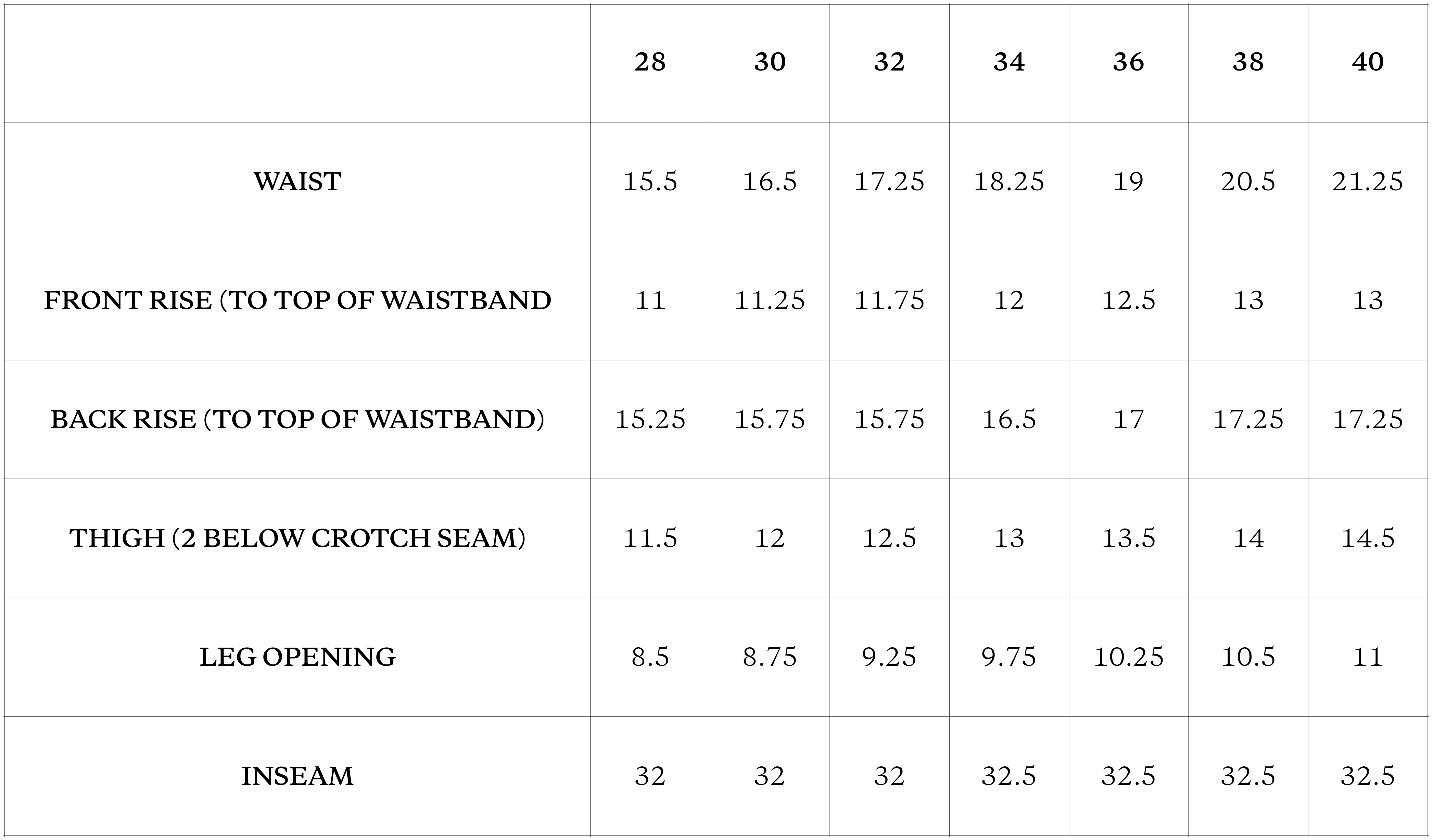 Size Chart