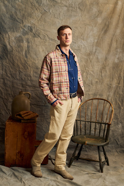 Printed Corral Plaid Tencel Ranch Jacket - Nutmeg