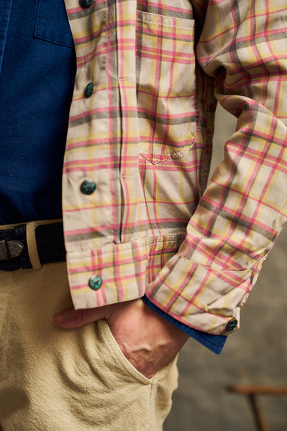 Printed Corral Plaid Tencel Ranch Jacket - Nutmeg