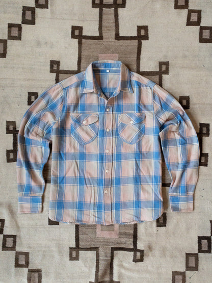 Washed Flannel Workshirt - Marine Blue Hearth Plaid