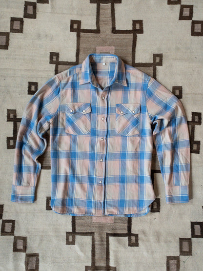 Washed Flannel Pearlsnap Shirt - Marine Blue Hearth Plaid