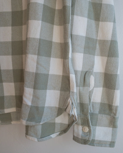 Washed Flannel Workshirt - Sage/Cream Buffalo Plaid