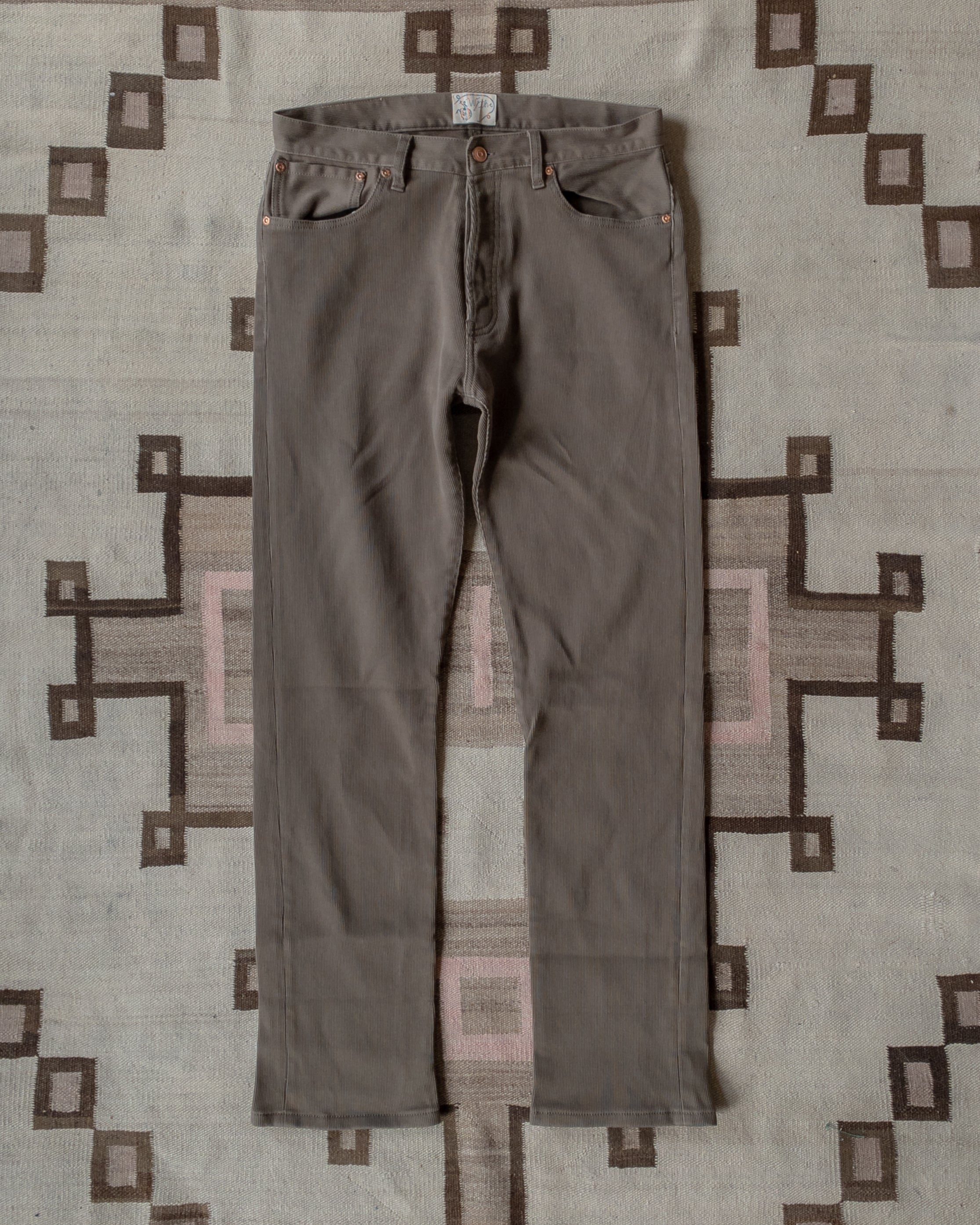 Bedford Cord Five Pocket Pants - Faded Olive - USA