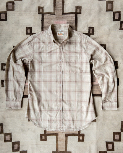 Washed Madras Button Down Collar Shirt - Earthtone Plaid