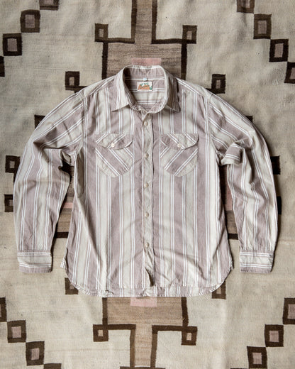 Washed Madras Workshirt - Earthtone Stripe
