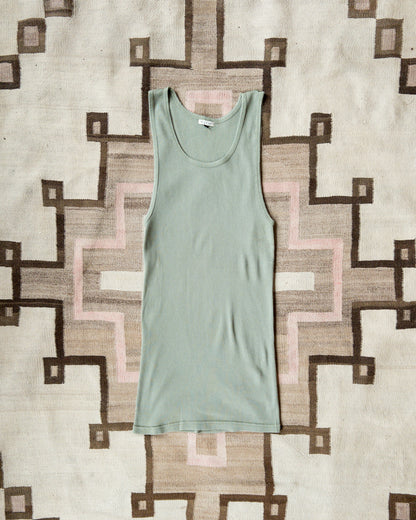 Tubular Cotton Ribbed Tank Top - Faded Olive