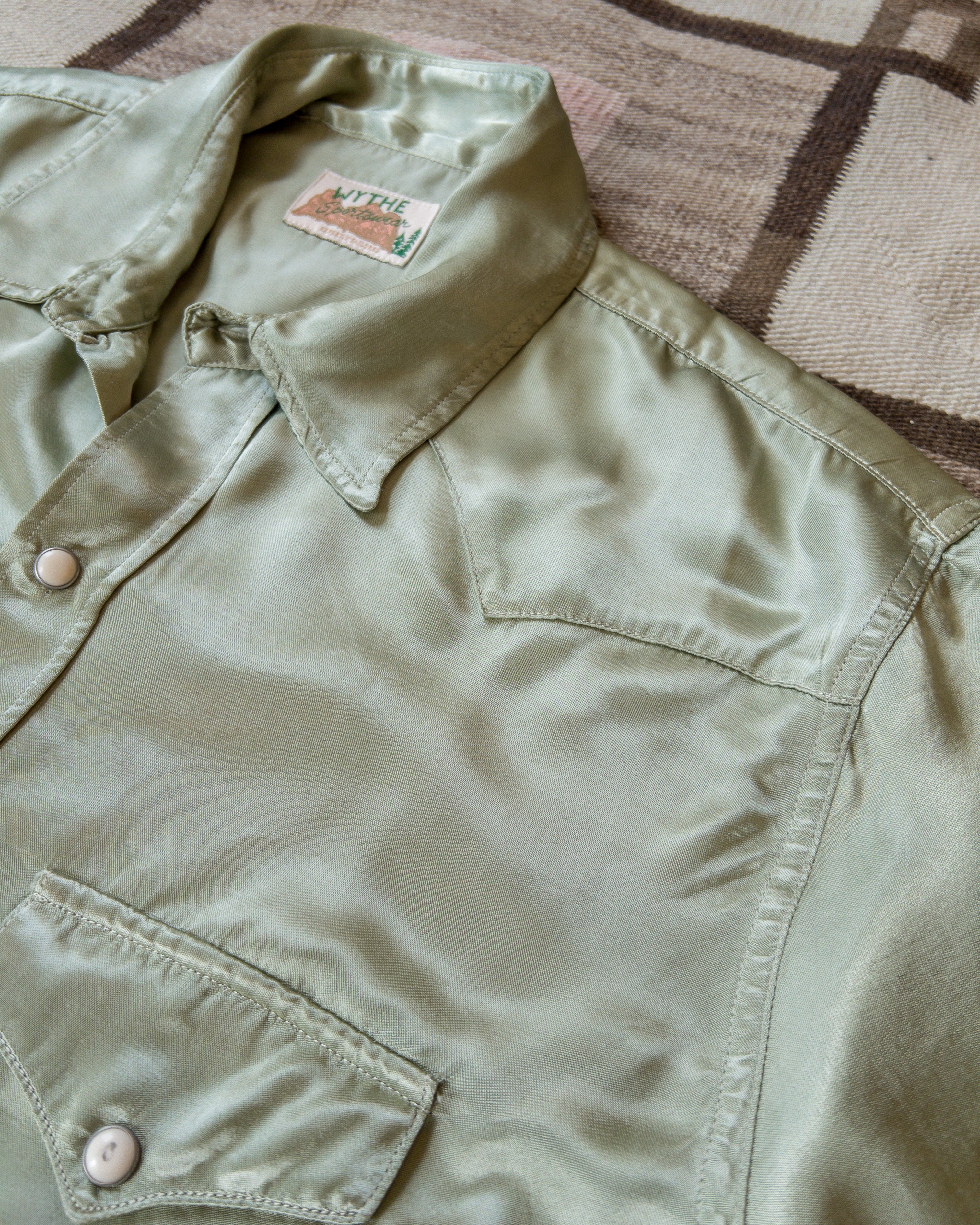 Satin Rodeo Shirt - Faded Olive