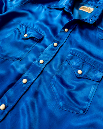 Satin Rodeo Shirt - Cobalt