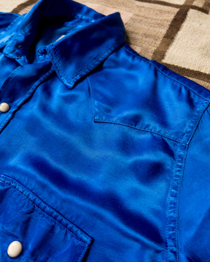 Satin Rodeo Shirt - Cobalt