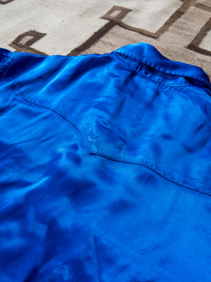 Satin Rodeo Shirt - Cobalt