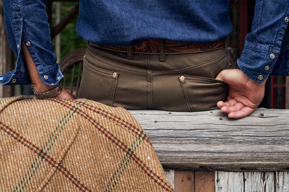 Bedford Cord Five Pocket Pants - Faded Olive