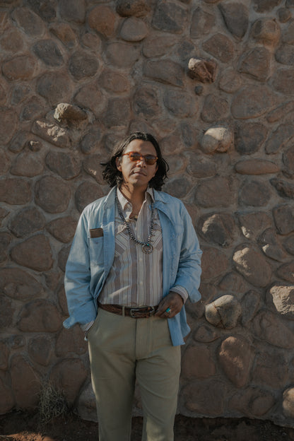 Washed Madras Workshirt - Earthtone Stripe